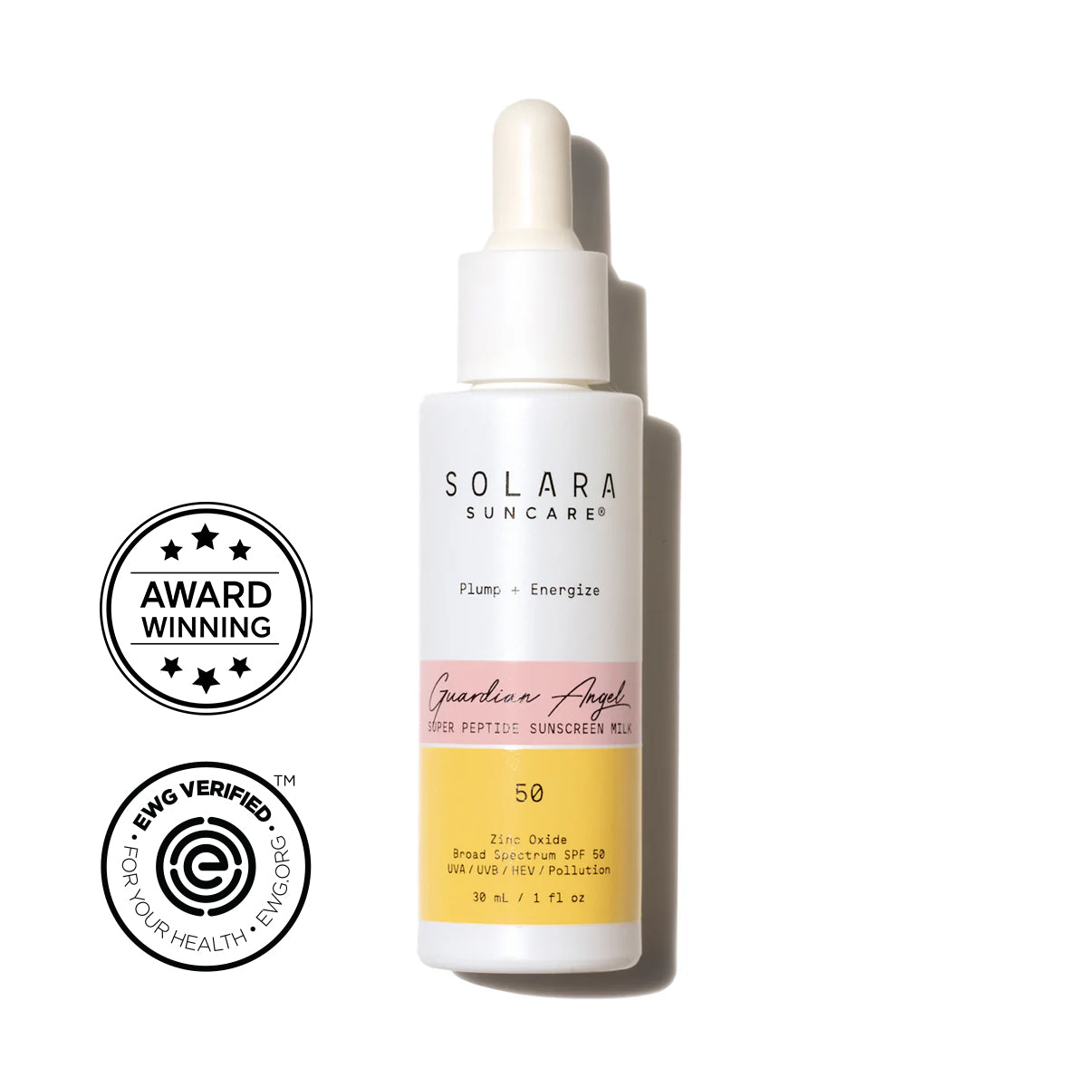 Guardian Angel Oil-Free Mineral SPF 50 Milk with Zinc Oxide and Peptides for plumping defense against prematurely aging free radicals