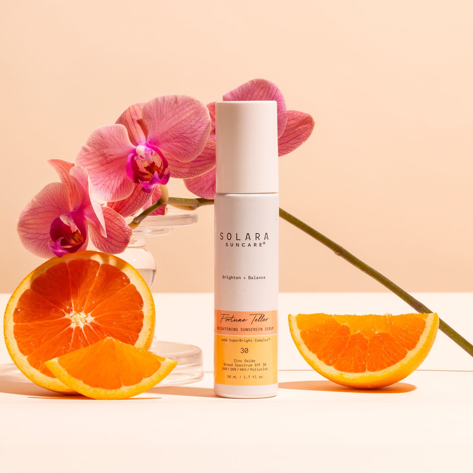 Silky illuminating texture of Fortune Teller mineral SPF serum with Vitamin C and botanicals
